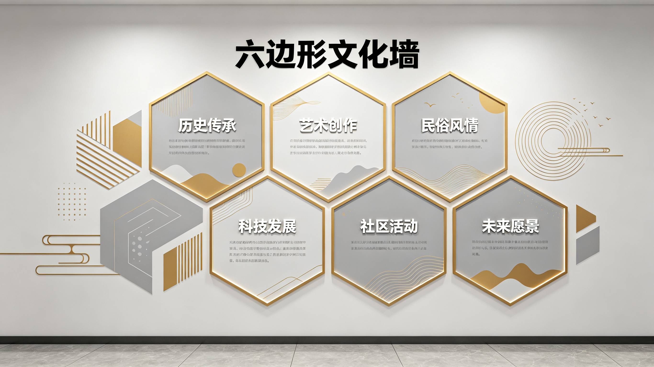 思礼企业文化墙 | 六边形信息美学